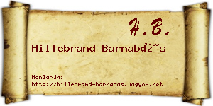 Hillebrand Barnabás névjegykártya